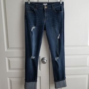 New York and Company Distressed Boyfriend Jeans